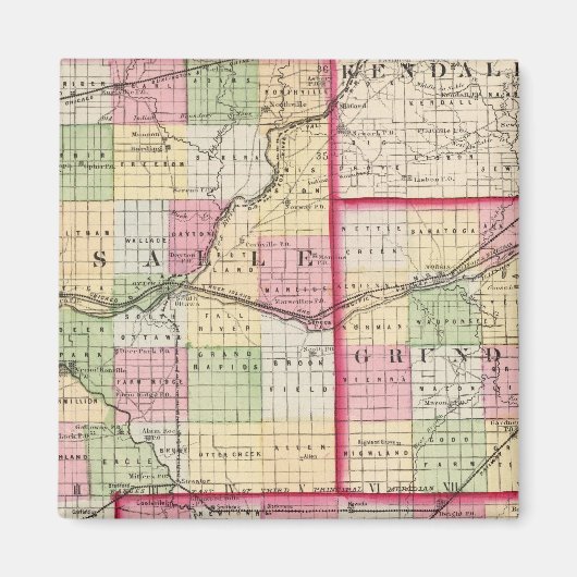 リビングストン郡グルンディ・ラ・サール マグネット (正面)