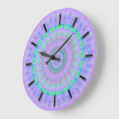 リビングパープルマンダラ万華鏡のように千変万化するパターン壁時計 ラージ壁時計 (傾斜)