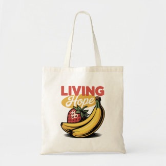 リビングホープ ストロベリー バナナ レトロ信仰Tシャツ トートバッグ