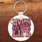 リビングマイ最高のライフデイジー キーホルダー (正面)