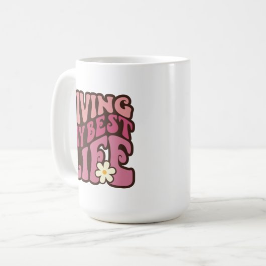 リビングマイ最高のライフデイジー コーヒーマグカップ (正面左)