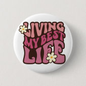 リビングマイ最高のライフデイジー 缶バッジ (正面)