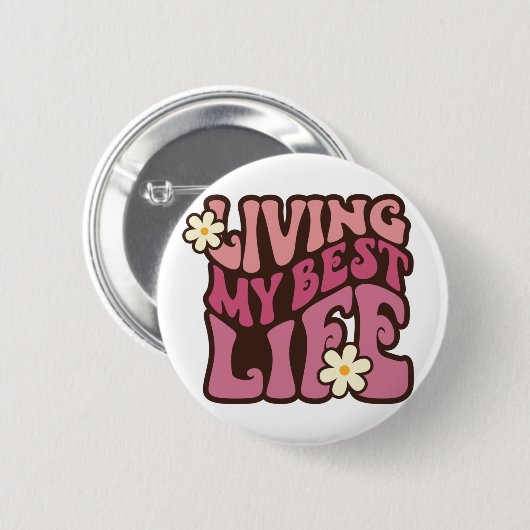 リビングマイ最高のライフデイジー 缶バッジ (正面&裏面)