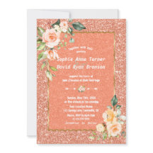 リビングモダンコーラルフラワーズコーラルグリッター結婚ズ