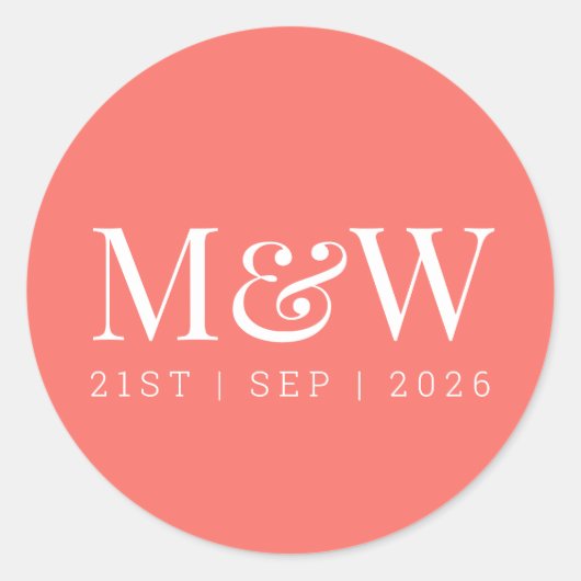 リビングモダンコーラル結婚ズ ラウンドシール (正面)