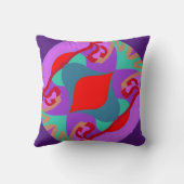 リビングモダン-紫/タン/ラベンダー/赤/ティール(緑がかった色)/緑 クッション (裏面)