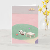 リビングリラックスの子ネコ カード (黄色い花)