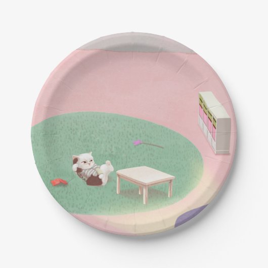 リビングリラックスの子ネコ ペーパープレート (正面)