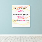 リビングルームおもしろいウォールアート キャンバスプリント (インサイチュ (ウッドフロア))