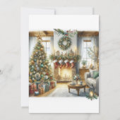 リビングルームとクリスマスツリーパーティー 招待状 (裏面)