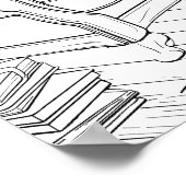 リビングルームのクリスマスツリー着色ポスター ポスター (角)