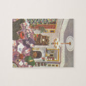 リビングルームのヴィンテージクリスマスラッピングプレゼント ジグソーパズル (横)