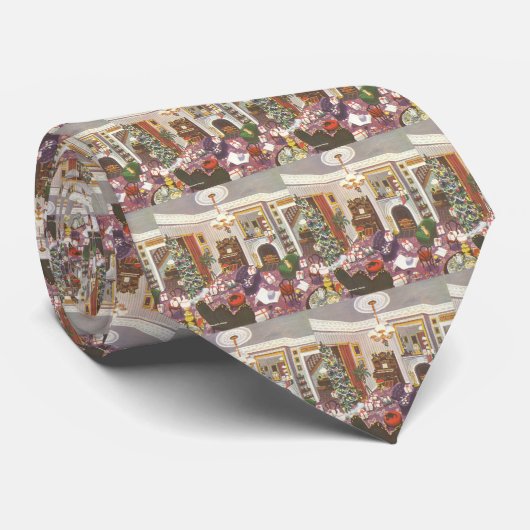 リビングルームのヴィンテージクリスマスラッピングプレゼント ネクタイ (ロール)