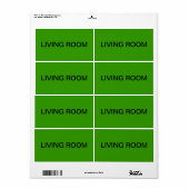 リビングルームの梱包と移動 ラベル (フルシート)