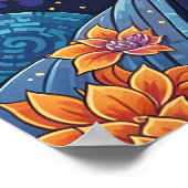 リビングルームカラフル抽象芸術ブッダピクセルアート ポスター (角)