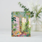 リビングルームジャングルルームAI生成はがき ポストカード (スタンド正面)