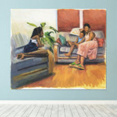 リビングルームラウンジ2000 キャンバスプリント (インサイチュ (ウッドフロア))