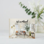 リビングルーム引っ越しましたはがき ポストカード (スタンド正面)