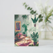リビングルーム熱帯植物AI生成はがき ポストカード (スタンド正面)