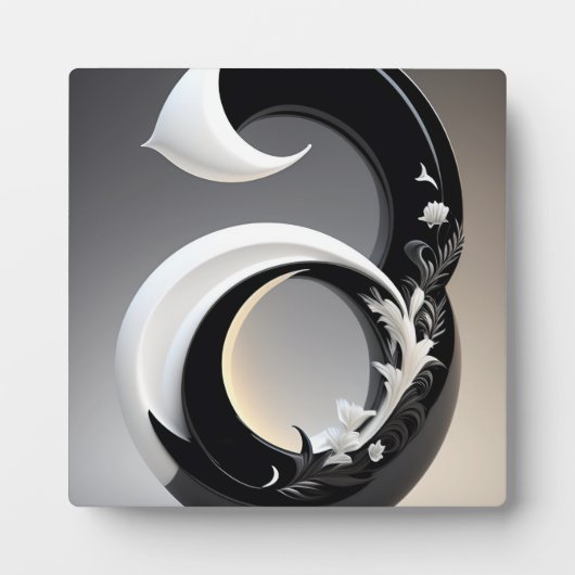 リビングルーム用の黒と白の壁の装飾ブラック フォトプラーク (正面)