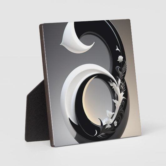 リビングルーム用の黒と白の壁の装飾ブラック フォトプラーク (正面)