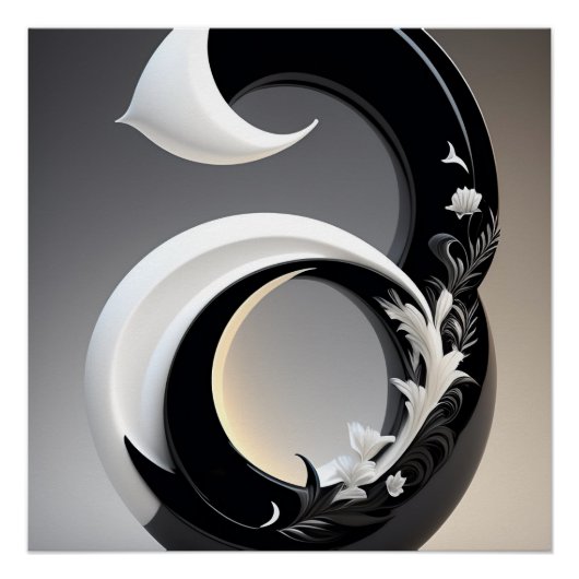 リビングルーム用の黒と白の壁の装飾ブラック ポスター (正面)