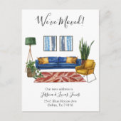 リビングルーム移動案内引っ越しました 案内ポストカード (正面)