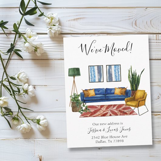 リビングルーム移動案内引っ越しました 案内ポストカード