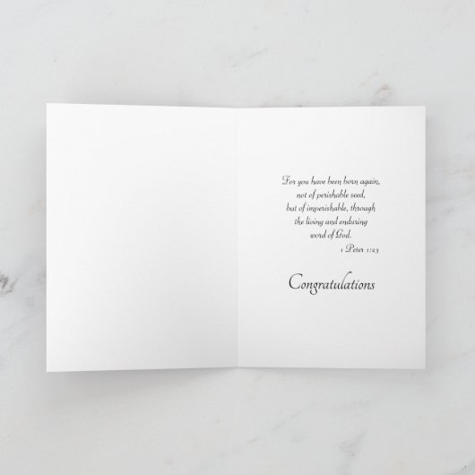 リビングワードバッキーツリースプラウト大人バプテスマのカード カード (内部)