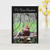 リビングワードバッキーツリースプラウト大人バプテスマのカード カード (黄色い花)