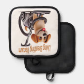 リビング式呼吸用真空犬 鍋敷き (正面/裏面)