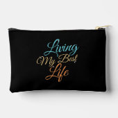リビング最高のマイライフ – ポジティビティ引用文 アクセサリーポーチ (裏面)