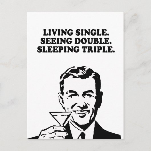 リビング独身の – ダブルを見る – 眠るトリプルT- ポストカード (正面)