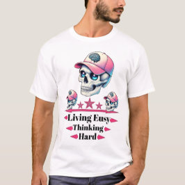 リビング簡単スカルやる気を起こさせるキャップアーバンTシャツ Tシャツ