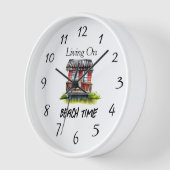 リビング・オン・ビーチ・タイム 壁時計 (傾斜)