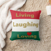 リビング、笑い、愛情のある装飾用クッション クッション (ブランケット)