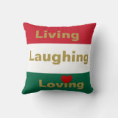 リビング、笑い、愛情のある装飾用クッション クッション (裏面)