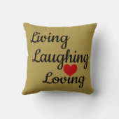 リビング、笑い、愛情のある装飾用クッション クッション (裏面)