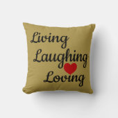 リビング、笑い、愛情のある装飾用クッション クッション (正面)