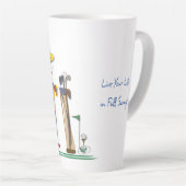 "リビー" – あなたの人生をフルスイングで生きる!カフェラテマグ カフェラテマグ (右アングル)