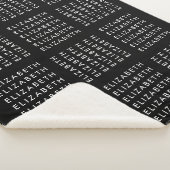 リピート文字パターン白黒 シェルパブランケット (3/4)