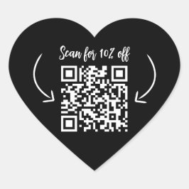 リピート顧客ロイヤリティマーケティングQRコードブラック ハートシール