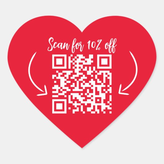 リピート顧客ロイヤリティマーケティングQRコード赤 ハートシール (正面)