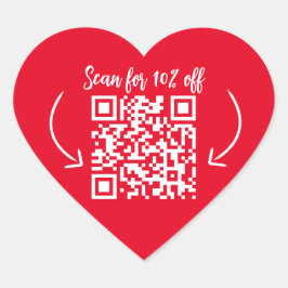 リピート顧客ロイヤリティマーケティングQRコード赤 ハートシール