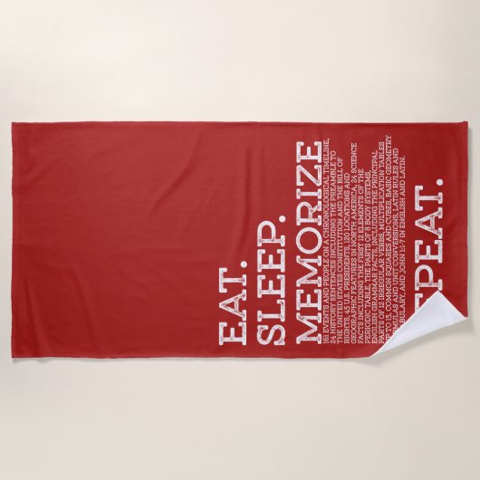 リピ食べー・メモリー・マスターを暗記 ビーチタオル (正面)