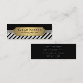 リフェイクネン金属金ゴールドラベル黒ストライプ色 スキニー名刺 (正面/裏面)