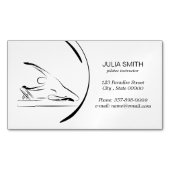 リフォーマーにマーメイドのポーズを取る マグネット名刺 (正面)