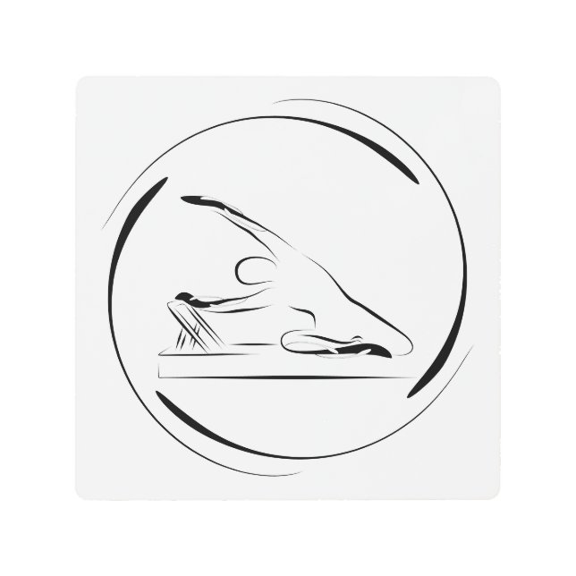 リフォーマーにマーメイドのポーズを取る メタルプリント (正面)