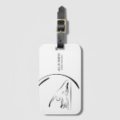 リフォーマーにマーメイドのポーズを取る ラゲッジタグ (正面縦)