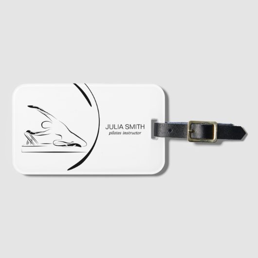 リフォーマーにマーメイドのポーズを取る ラゲッジタグ (正面横)